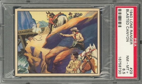1940 R83 Gum, Inc. "Lone Ranger" #29 "Blasted Canyon" – PSA NM-MT+ 8.5 "1 of 1!"
